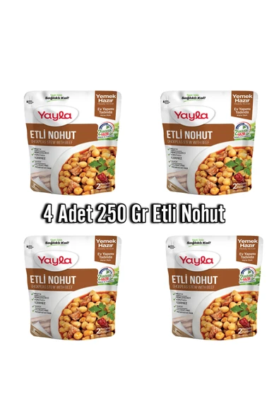 Yayla 4 Adet 250 Gr Etli Nohut Aç Isıt Ye Hazır Yemek ürün görseli 1