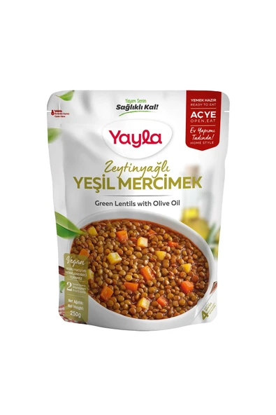 Yayla Yemek Hazır Zeytinyağlı Yeşil Mercimek 250 gr ürün görseli 1