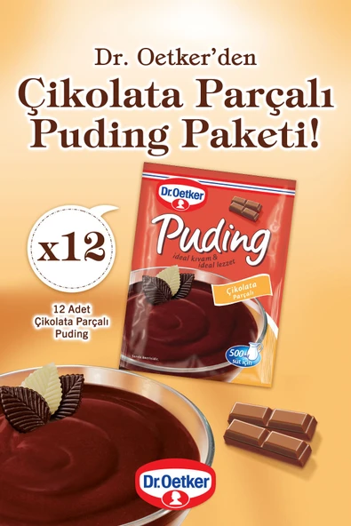 Dr. Oetker Puding Çikolata Parçalı 12'li ürün görseli 1