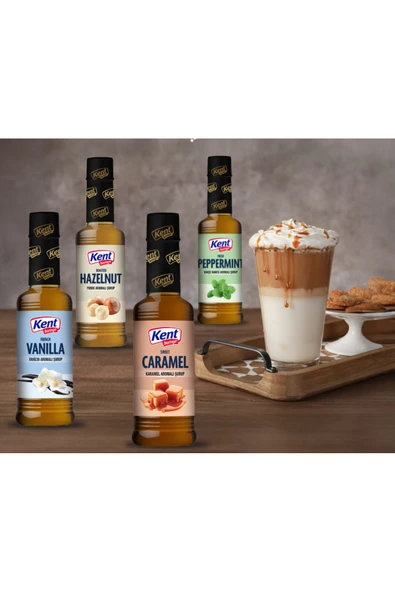 Kentcafe Boringer Kahve Şurubu Vanilya/Fındıklı/Karamel/ Bahçe Nanesi 4x355 Ml ürün görseli 1