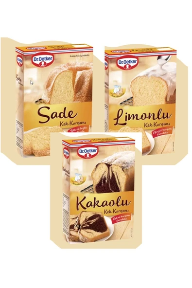 Dr. Oetker Dr.Oetker Sade Kek Karışım 450 g Limonlu Kek Karışım 440 g Kakaolu Kek Karışım 350 g 3 Lü Set ürün görseli 1