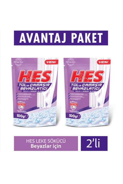 Hes Tül ve Çamaşır Beyazlatıcı 500GrX2 Adet ürün görseli 1