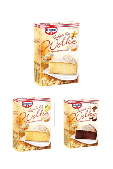 Dr. Oetker Wolke Çikolatalı/Limonlu/Vanilyalı Kek Karışımı3x455 g ürün görseli 1
