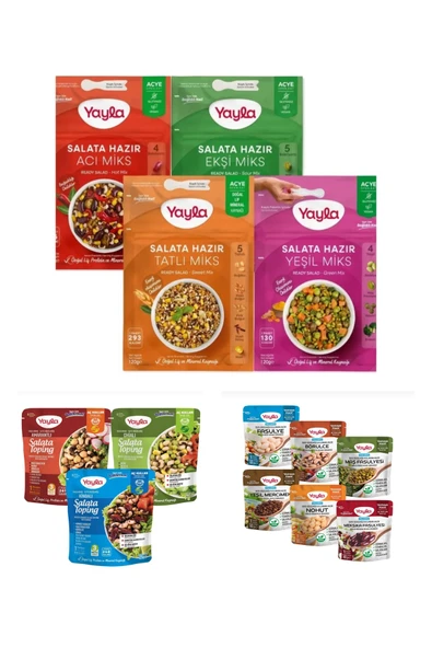 Yayla Salata Hazır Miks+Toping+Suyu Süzülmüş 13’Lü Karma Paket ürün görseli 1