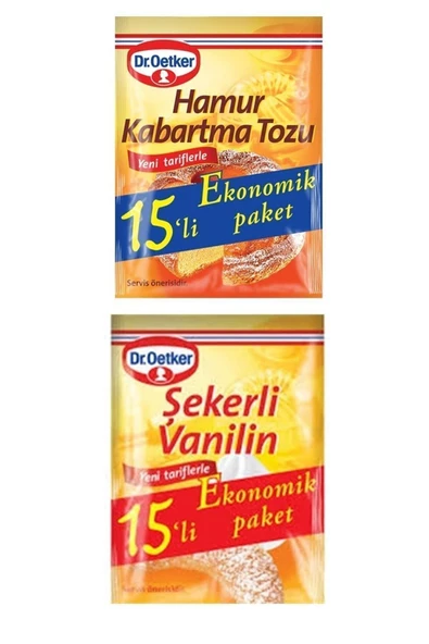 Dr. Oetker Dr.oetker 15'li Set 15 Şekerli Vanilin + 15 Hamur Kabartma Tozu ürün görseli 1