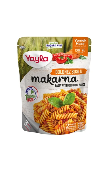 Yayla Yemek Hazır Bolonez Soslu Makarna 250 Gr ürün görseli 1