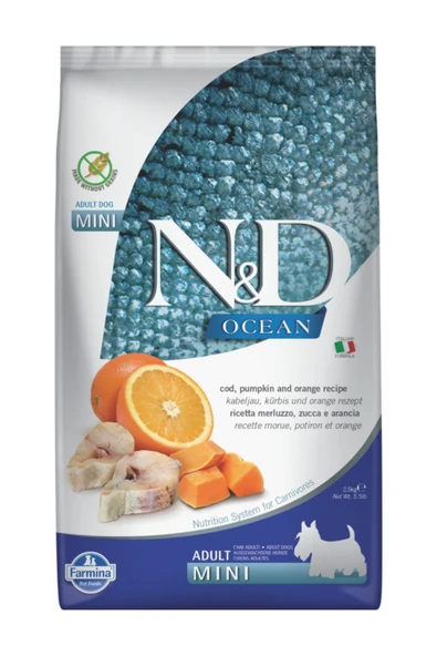 Nd Ocean M.Balığı Adult Mini Tahılsız Köpek Maması - 2.5 Kg ürün görseli 1