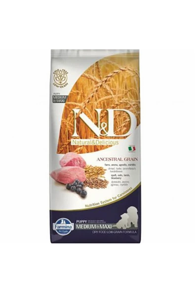 Nd Az Tahıllı Kuzu & Y.Mersini Puppy Med&Maxi Köpek Maması - 12 Kg ürün görseli 1