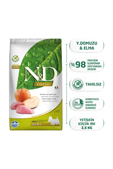 Nd Prime Y.Domuz Adult Mini Tahılsız Köpek Maması - 2.5 Kg ürün görseli 1