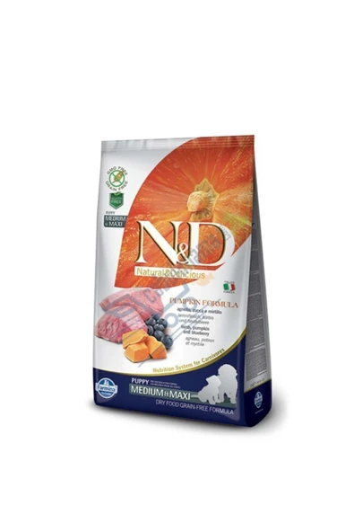 Nd Pumpkin Kuzu Etli Puppy Med.Maxi Tahılsız Köpek Maması - 12 Kg ürün görseli 1