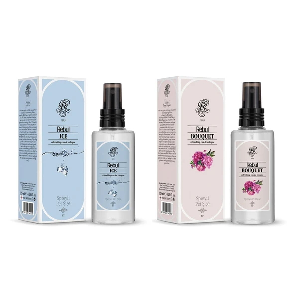 Rebul EDC Kolonya 125 ml Pet Şişe Bouquet ve Ice 2 li ürün görseli 1