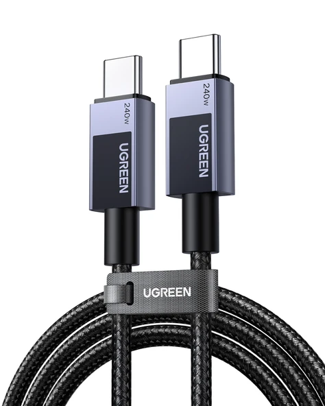 UGREEN USB-C to USB-C 240W PD Hızlı Şarj Kablosu, Uzay Grisi 2m, 45068 ürün görseli 1