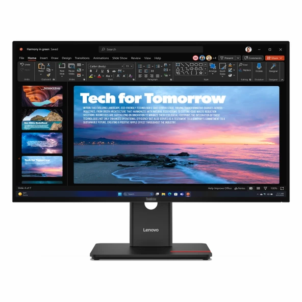 Lenovo ThinkVision T27QD-40 64AAGAT2TK 27" 120Hz 4Ms HDMI+DP+USB-C+RJ45 WQHD IPS Pivot Vesa Monitör ürün görseli 1