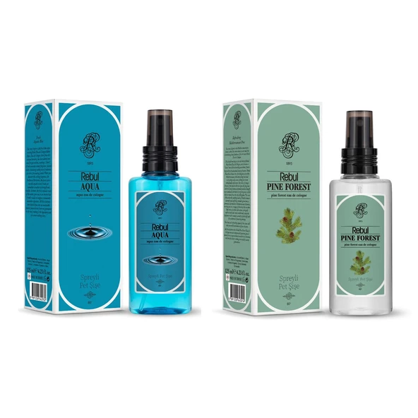 Rebul EDC Kolonya 125 ml Pet Şişe Aqua ve Pine Forest 2 li ürün görseli 1