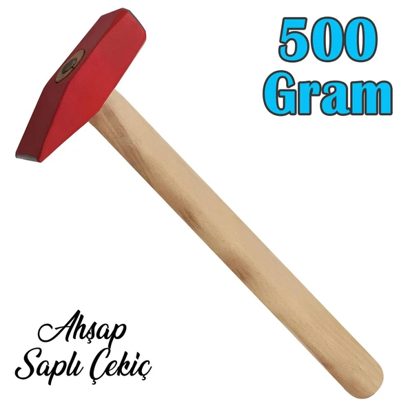 Ahşap Saplı Çekiç 500 Gram Çivi Çakar ürün görseli 1