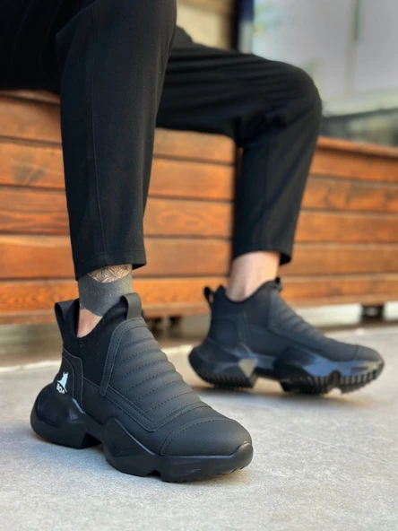 ET0401 Bağcıksız Rahat Yüksek Taban Erkek Spor Yarım Bilek Bot ürün görseli 1