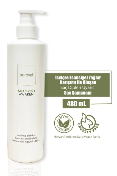 Pürovel Awaken Shampoo 480 ml - Saç Dipleri Uyarıcı ürün görseli 1