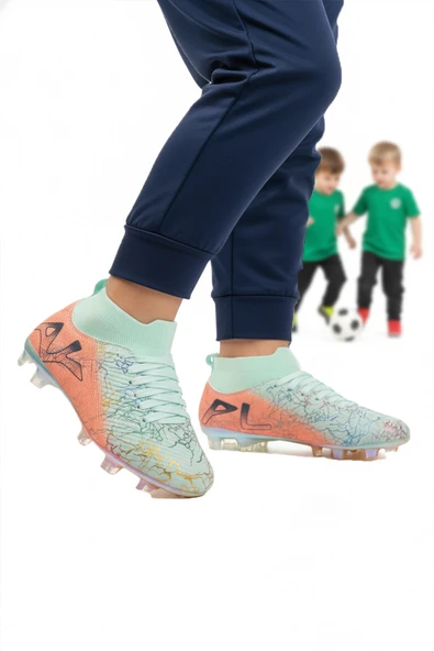 Playup Mint Somon Bilekten Çoraplı Erkek Çocuk Krampon FK-252-153 F ürün görseli 1