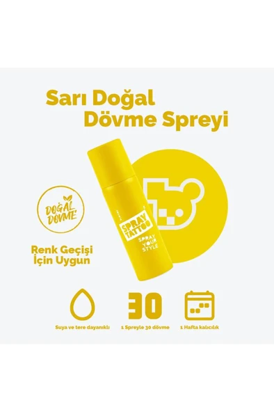 One Spray Tattoo Doğal Dövme Spreyi Sarı 50 ml ürün görseli 1
