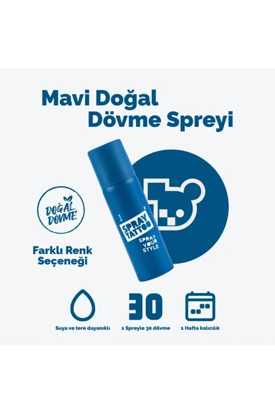 One Spray Tattoo Doğal Dövme Spreyi Mavi 50 ml ürün görseli 1