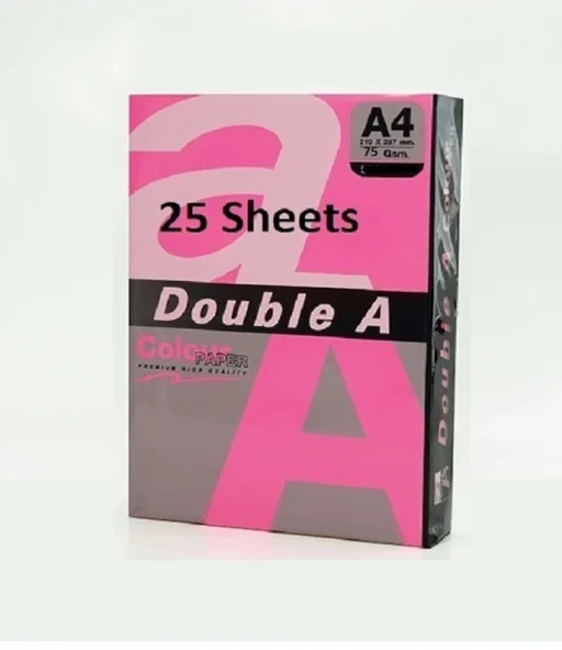 Double A Renkli Fotokopi Kağıdı 25 Li A4 75 Gr Fosforlu Pembe ürün görseli 1