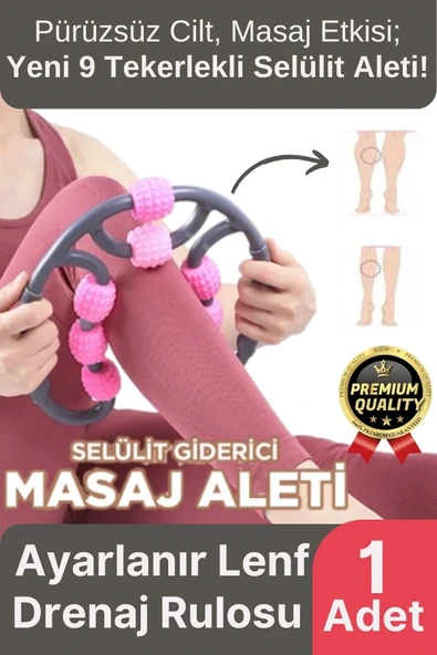 Yeni Nesil Kas Gevşetici Ayarlanabilir Roller Lenf Drenaj Rulosu 9 Tekerlekli Selülit Masaj Aleti ürün görseli 1