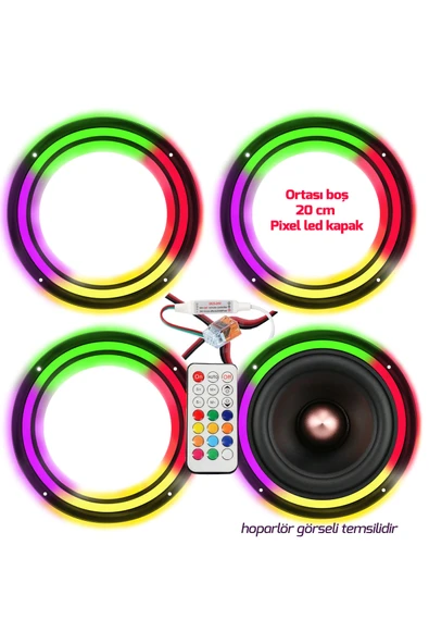 Poke Pixel Ledli 20cm Piksel Midrange Hoparlör Kapağı 4 Adet Animasyonlu Kumandalı Içi Boş ürün görseli 1