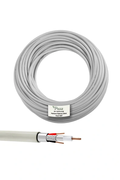 cable cable 2+1 Cctv 0.22 Kamera Kablosu - 20m ürün görseli 1