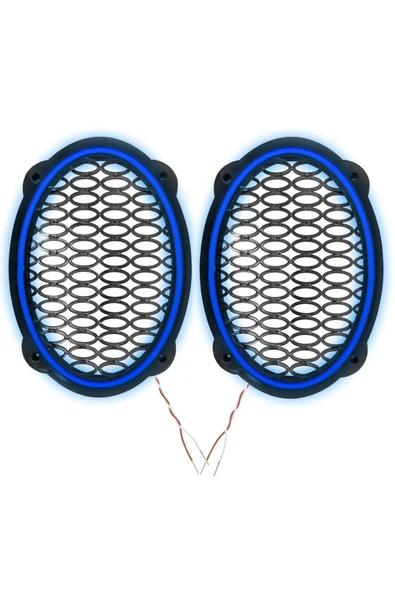 Poke Ledli Hoparlör Kapak Oval 12v 2adet Pk-5052, Mavi ürün görseli 1