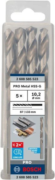 HSS-G Metal Matkap Ucu 10,2*133 mm 5li ürün görseli 1