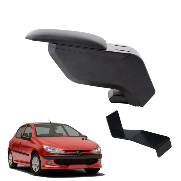 Peugeot 206 2007 Delmesiz Çelik Ayaklı Siyah Kolçak Kol Dayama ürün görseli 1
