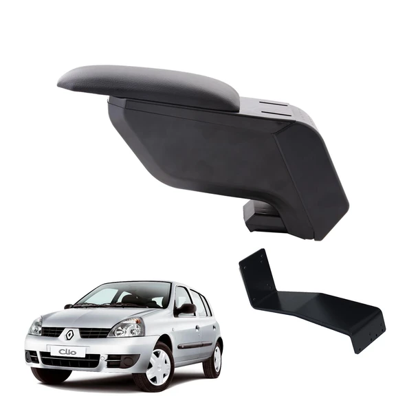 Renault Clio HB 2001 Delmesiz Çelik Ayaklı Siyah Kolçak Kol Dayama ürün görseli 1