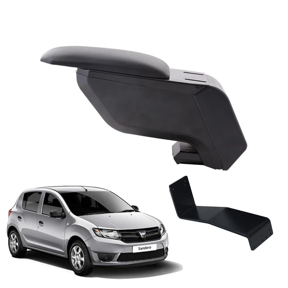 Dacia Sandero 2014 Delmesiz Çelik Ayaklı Siyah Kolçak Kol Dayama ürün görseli 1