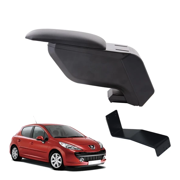 Peugeot 207 2007 Delmesiz Çelik Ayaklı Siyah Kolçak Kol Dayama ürün görseli 1