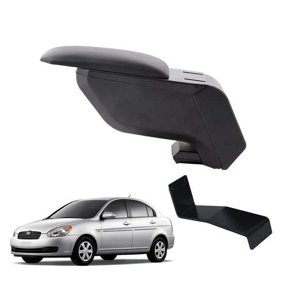 Hyundai Accent Era 2006 Delmesiz Çelik Ayaklı Siyah Kolçak Kol Dayama ürün görseli 1