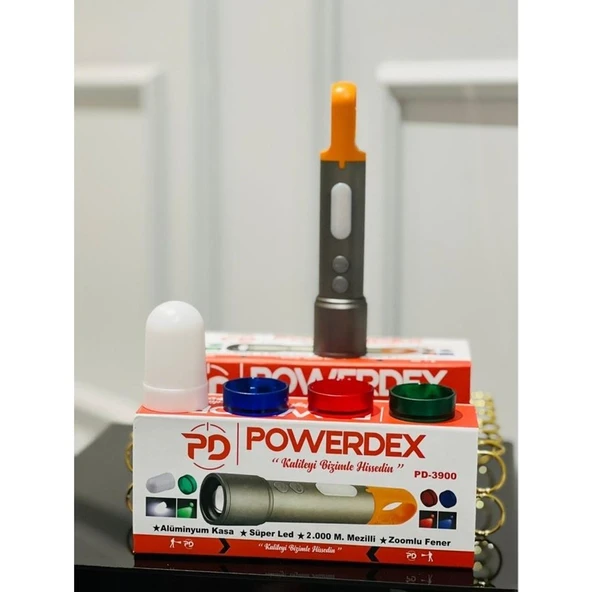 Powerdex PD-3900 Ultra Parlak Cob LED 9 Modlu Askılı Şarjlı El Feneri ürün görseli 1