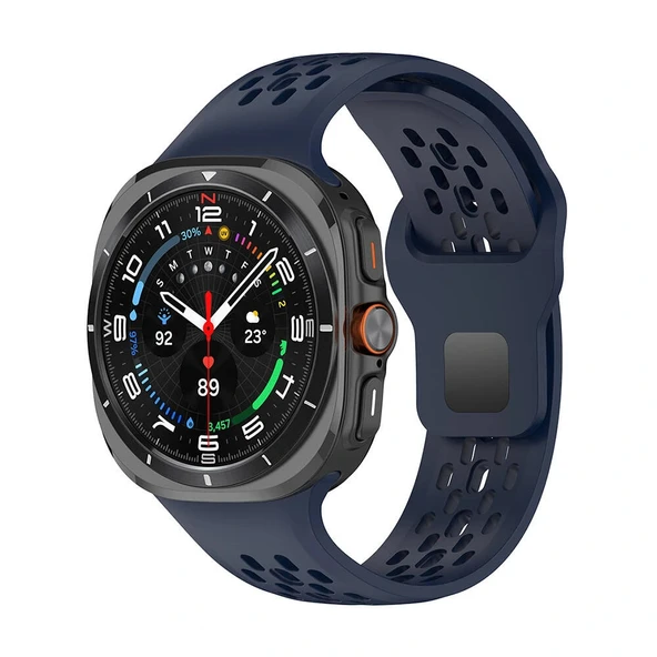 Samsung Watch Ultra 47mm Uyumlu-119 Delikli Tasarım Silikon Kordon ürün görseli 1