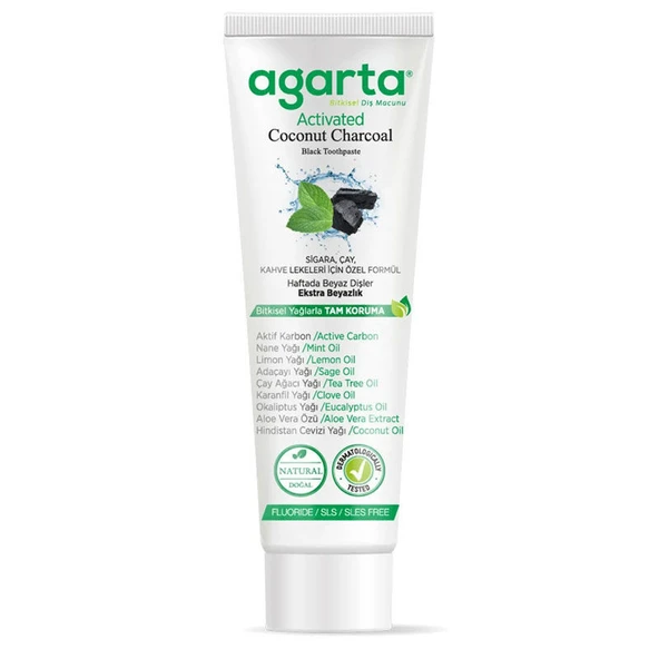 Agarta Doğal Aktif Karbonlu Diş Macunu 100 ml ürün görseli 1