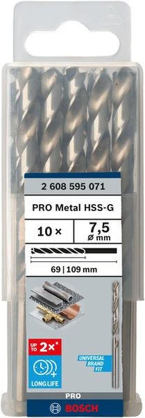 HSS-G Metal Matkap Ucu 7,5*109 mm 10lu ürün görseli 1