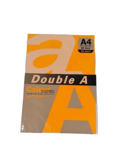 Double A Renkli Fotokopi Kağıdı 25 Li A4 75 Gr Fosforlu Turuncu ürün görseli 1