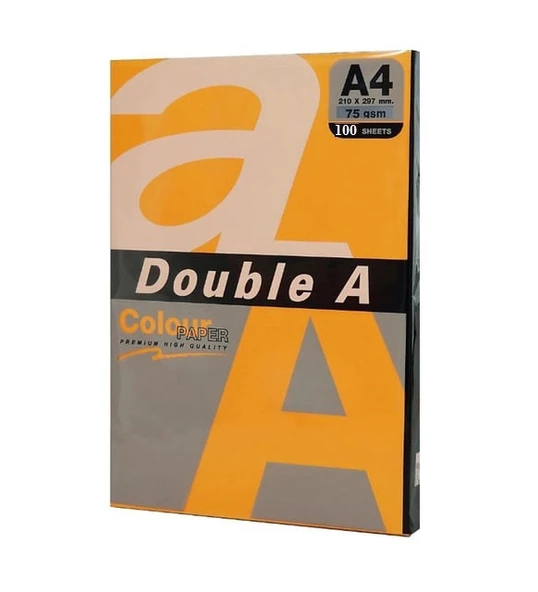 Double A Renkli Fotokopi Kağıdı 100 Lü A4 75 Gr Fosforlu Turuncu ürün görseli 1