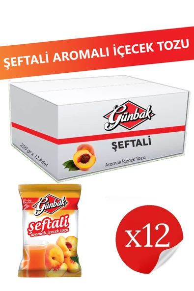 Günbak 250Gr Şeftali Aromalı İçecek Tozu x 12 Adet ürün görseli 1
