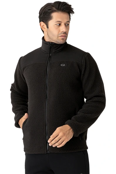 Crozwise Tam Fermuar 3 İplik Sweat Siyah 6055-10 ürün görseli 1