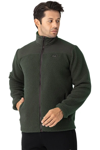 Crozwise Haki Erkek Tam Fermuarlı Polar / Sweat - 6055-04 ürün görseli 1