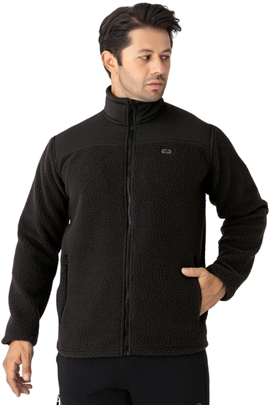 Crozwise Siyah Erkek Tam Fermuarlı Polar / Sweat - 6055-10 ürün görseli 1