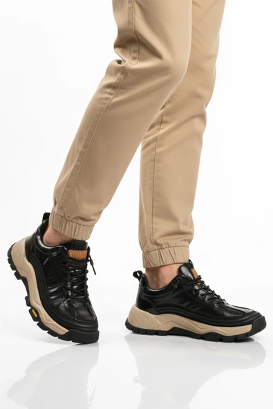 Guja Siyah Hakiki Deri Bağcıklı Erkek Sneaker 25K570 M ürün görseli 1