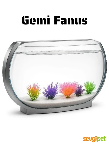 Dekoratif Şık Tasarım Gemi Fanus Akvaryum Balık Fanusu ürün görseli 1