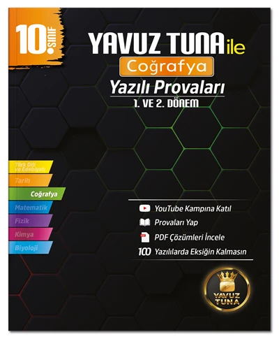 Yavuz Tuna 10. Sınıf Coğrafya Yazılı Provaları 1. ve 2. Dönem Yavuz Tuna ürün görseli 1
