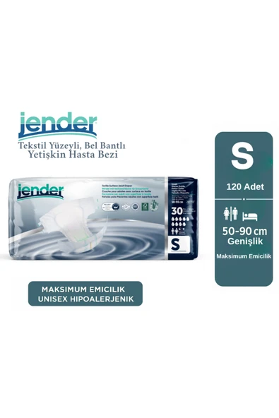 Jender Bel Bantlı Hasta Bezi Small 30'lu 4 Paket ürün görseli 1