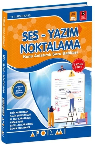 Apotemi YKS TYT KPSS MSÜ Ses-Yazım, Noktalama Konu Anlatımlı Soru Bankası Apotemi Yayınları ürün görseli 1